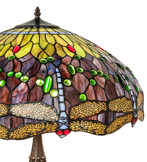 26" High Tiffany Hanginghead Dragonfly Table Lamp