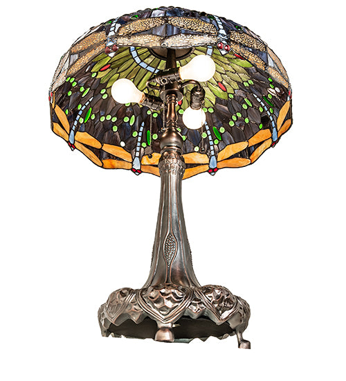 31" High Tiffany Hanginghead Dragonfly Table Lamp