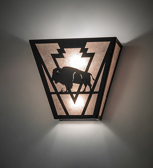 13" Wide Lone Buffalo Wall Sconce