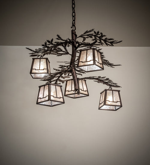 28" Wide Pine Branch Valley View 5 Light Chandelier