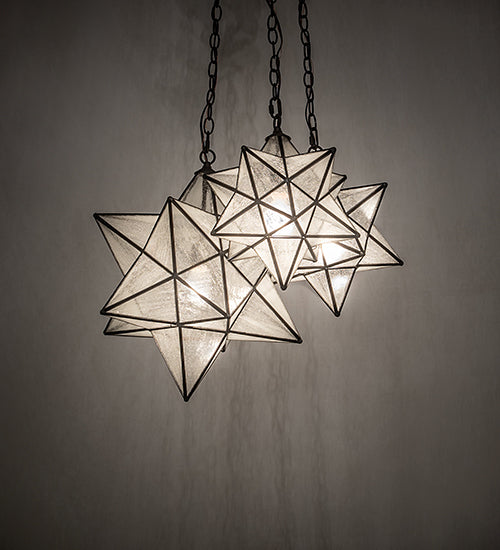 26" Wide Moravian Star 3 Light Cascading Pendant