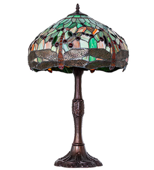 26" High Tiffany Hanginghead Dragonfly Table Lamp