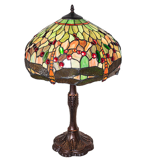 26" High Tiffany Hanginghead Dragonfly Table Lamp