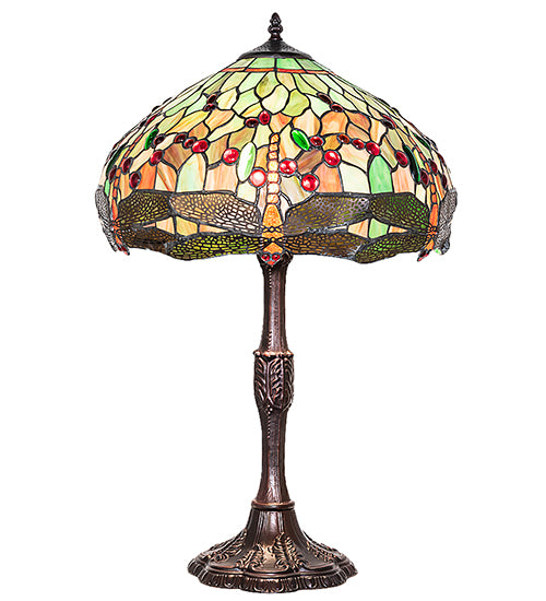 26" High Tiffany Hanginghead Dragonfly Table Lamp