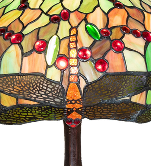 26" High Tiffany Hanginghead Dragonfly Table Lamp