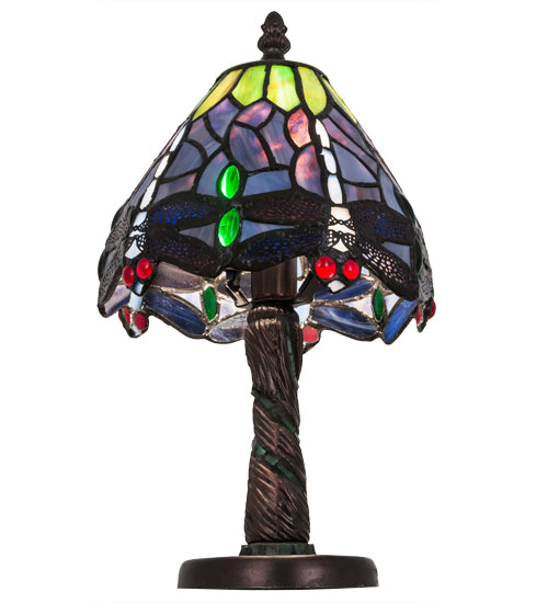 12"H Tiffany Hanginghead Dragonfly W/Mosaic Base Mini Lamp