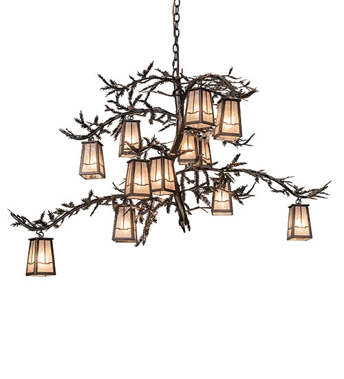 52" Wide Pine Branch Valley View 12 Light Chandelier