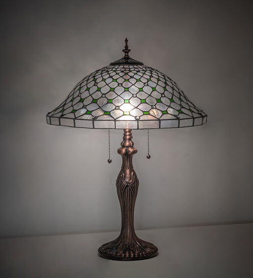 23" High Diamond & Jewel Recurve Table Lamp