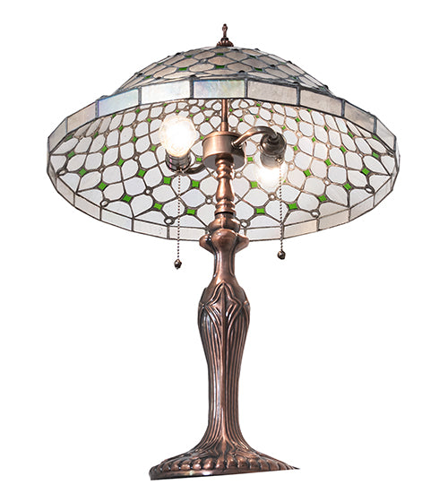 23" High Diamond & Jewel Recurve Table Lamp