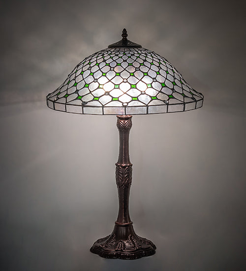 26" High Diamond & Jewel Recurve Table Lamp