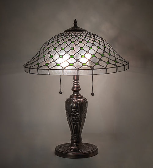 25" High Diamond & Jewel Recurve Table Lamp