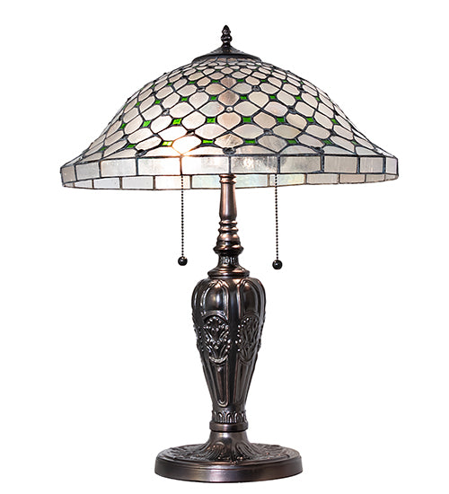 25" High Diamond & Jewel Recurve Table Lamp