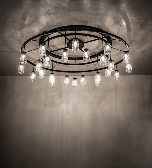 75" Wide Mason Jar 24 Light Chandelier