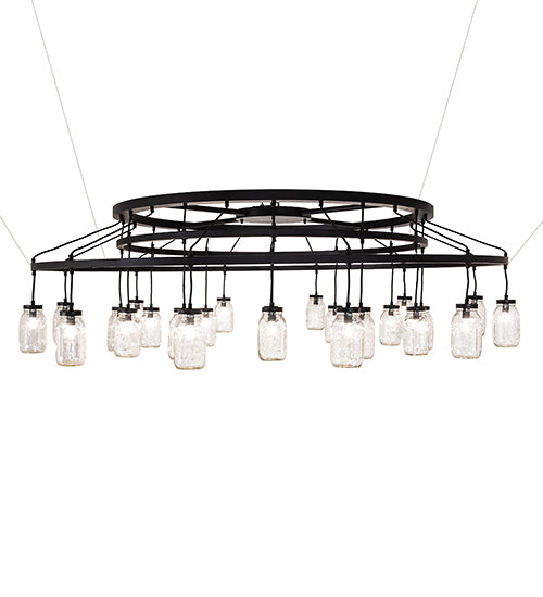 75" Wide Mason Jar 24 Light Chandelier