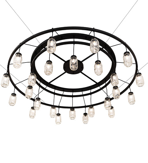 75" Wide Mason Jar 24 Light Chandelier