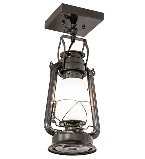 7" Wide Miners Lantern Flushmount