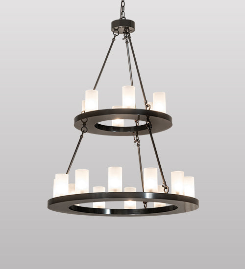 36" Wide Loxley 18 Light Two Tier Chandelier