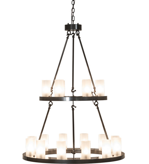 36" Wide Loxley 18 Light Two Tier Chandelier