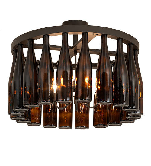 26" Wide Tuscan Vineyard Wine Bottle Ceiling Fixture