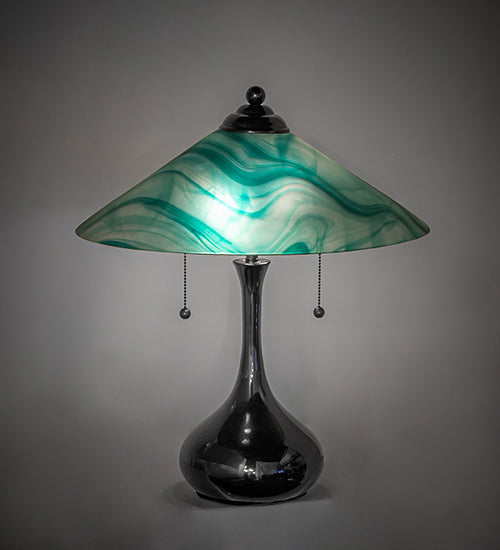 21" High Metro Mente Swirl Glass Table Lamp