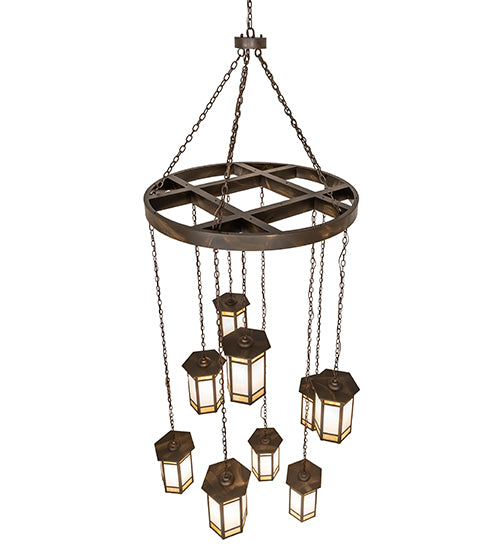 56" Wide Asbury Turret 9 Light Cascading Pendant