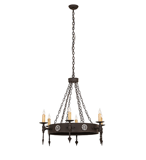 34" Wide Warwick 6 Light Chandelier