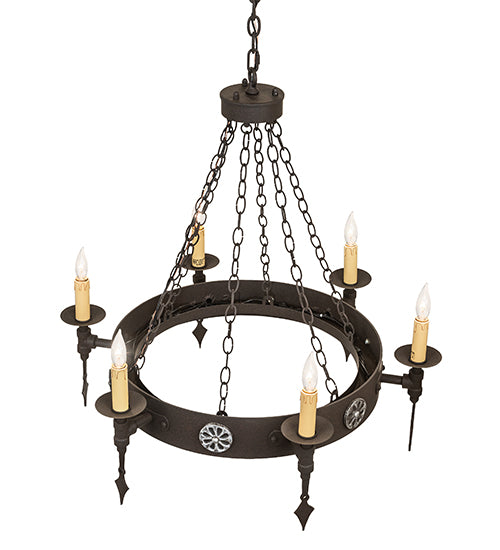 34" Wide Warwick 6 Light Chandelier