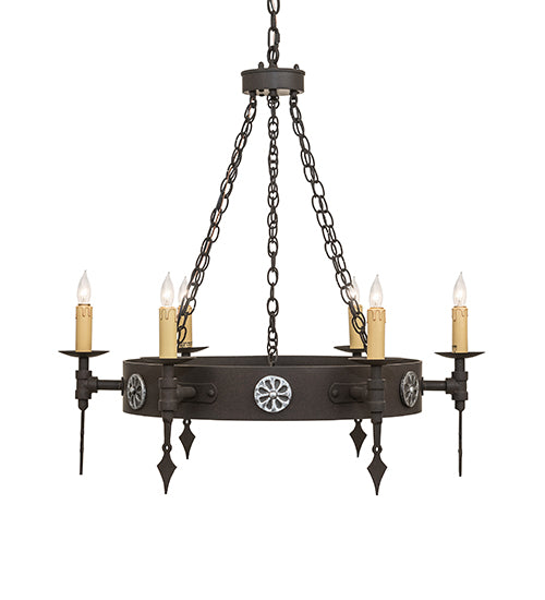 34" Wide Warwick 6 Light Chandelier