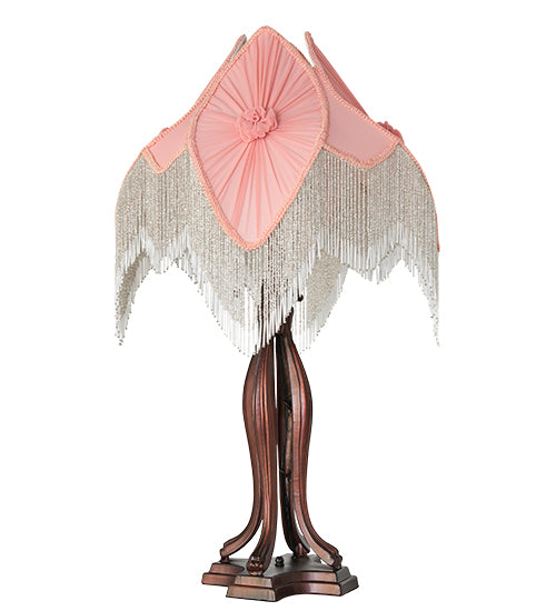 34" High Fabric & Fringe Table Lamp