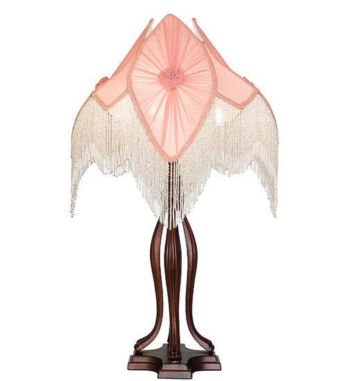 34" High Fabric & Fringe Table Lamp