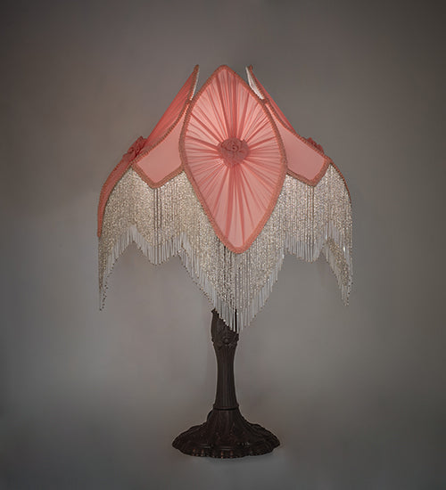 31" High Fabric & Fringe Pink Pontiff Table Lamp