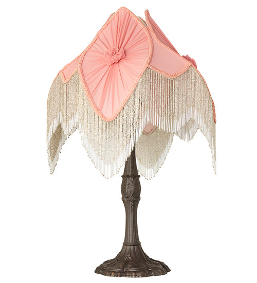 31" High Fabric & Fringe Pink Pontiff Table Lamp