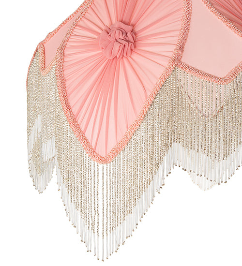 31" High Fabric & Fringe Pink Pontiff Table Lamp