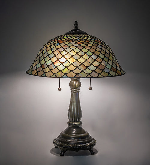 21" High Tiffany Fishscale Table Lamp