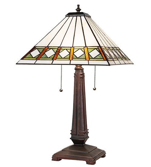 23" High Diamond Band Mission Table Lamp