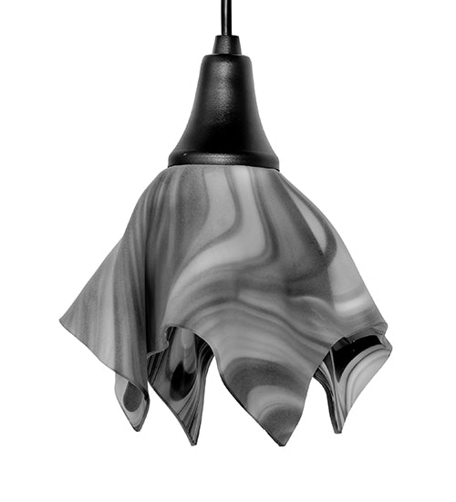 8" Wide Handkerchief Noir Swirl Mini Pendant