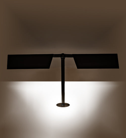 25" Wide Exeter 2 Light Banker'S Lamp