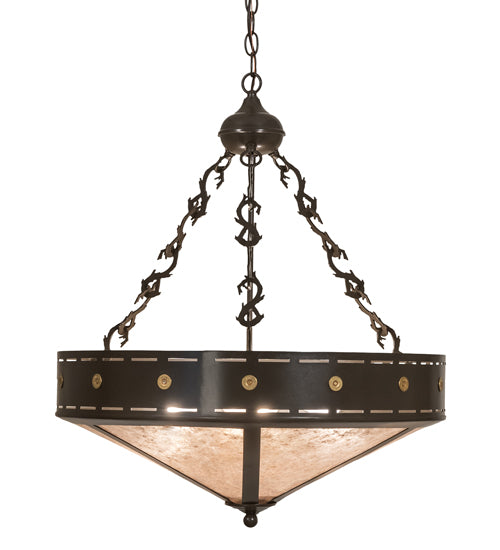 24" Wide Craftsman Target Inverted Pendant