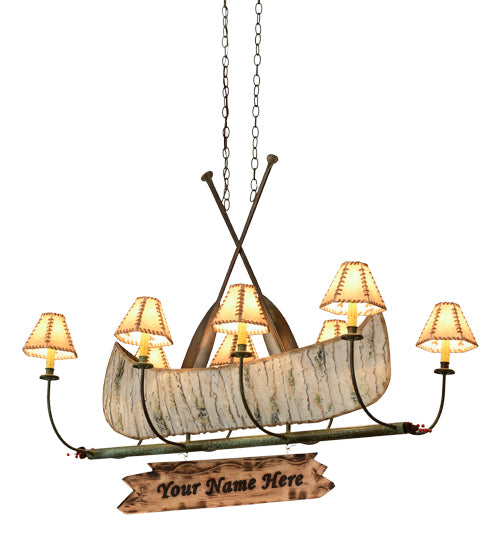 48"L Personalized Canoe 8 Lt Chandelier