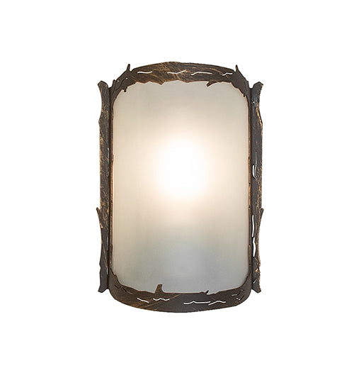 6" Wide Leaf Edge Wall Sconce