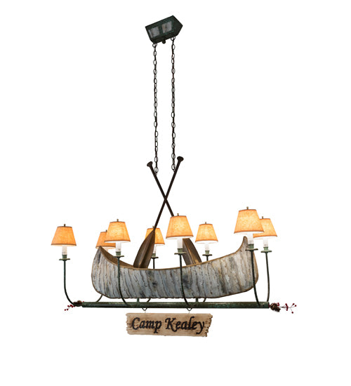 48"L Personalized Canoe 8 Lt Chandelier