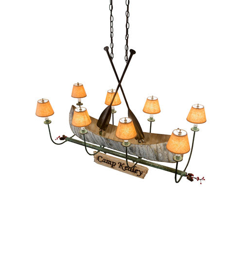 48"L Personalized Canoe 8 Lt Chandelier