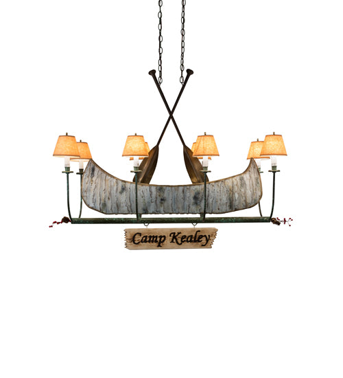 48"L Personalized Canoe 8 Lt Chandelier