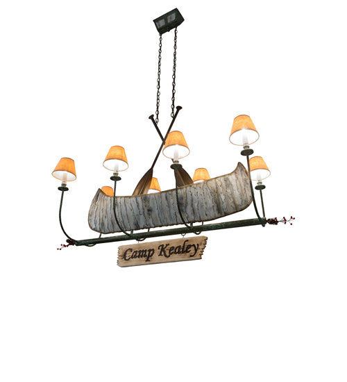 48"L Personalized Canoe 8 Lt Chandelier