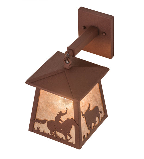 7"W Cowboy & Steer Hanging Wall Sconce