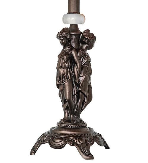 30" High Anabelle Three Graces Fringed Table Lamp