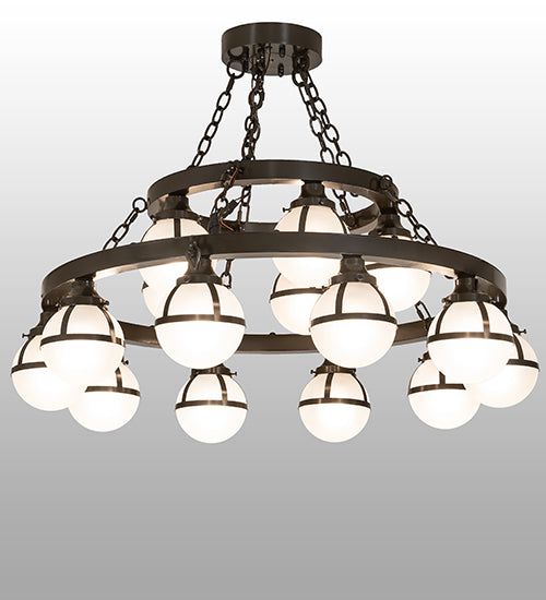 40" Wide Bola Tavern 15 Light Two Tier Chandelier