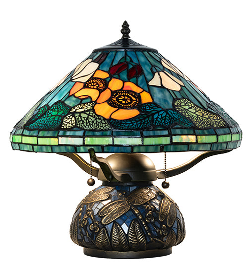 17" High Tiffany Poppy Table Lamp