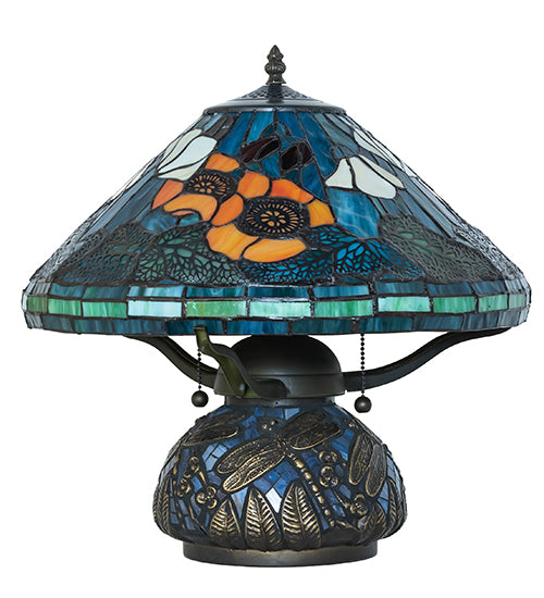 17" High Tiffany Poppy Table Lamp