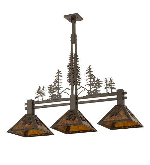 45"L Tall Pines 3 Lt Island Pendant